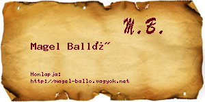 Magel Balló névjegykártya